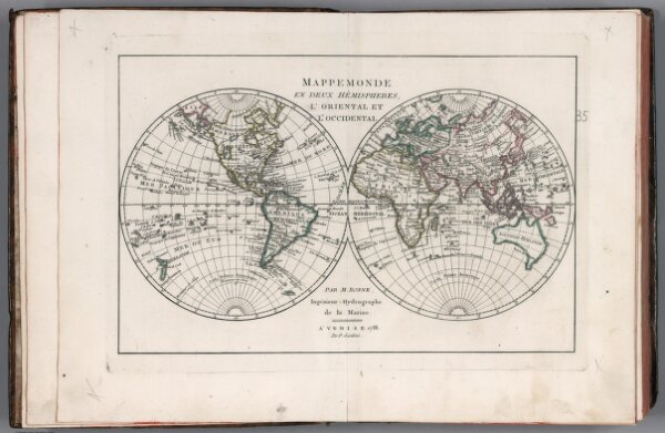 Mappe monde en deux Hemispheres l'oriental et l'occidental