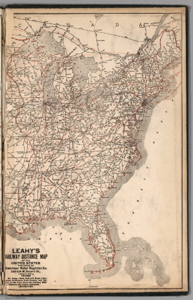 Leahy's Railway Distance Map of the United States