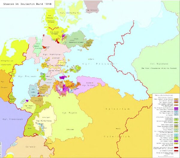 Staaten im Deutschen Bund 1848