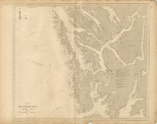 Museumskart 217-32: Kart over Den Norske Kyst fra Korsfjord til Hellisø