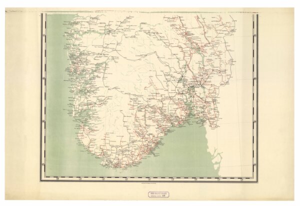 Spesielle kart 88-2: Rikstelegrafens og private telefonselskapers linjeruter i det sydlige Norge