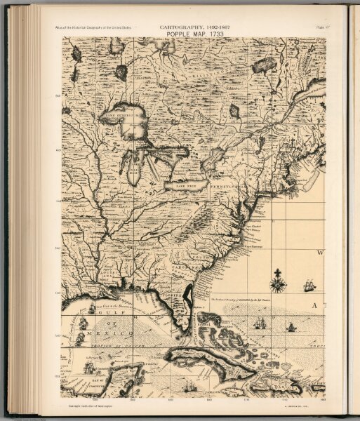 Plate 27.  Facsimile Cartography 1492-1867.  Popple Map, 1733.