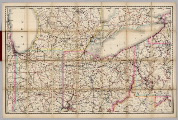 (Indiana, Ohio) Railroad Map of the United States.