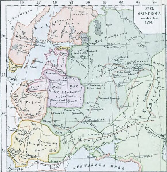 Osteuropa um das Jahr 1250
