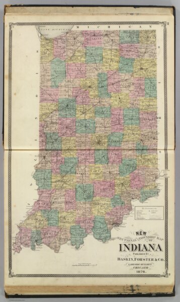 New sectional and township map of Indiana.