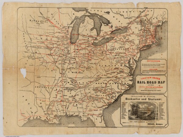 Railroad Map Of The United States and Canadas