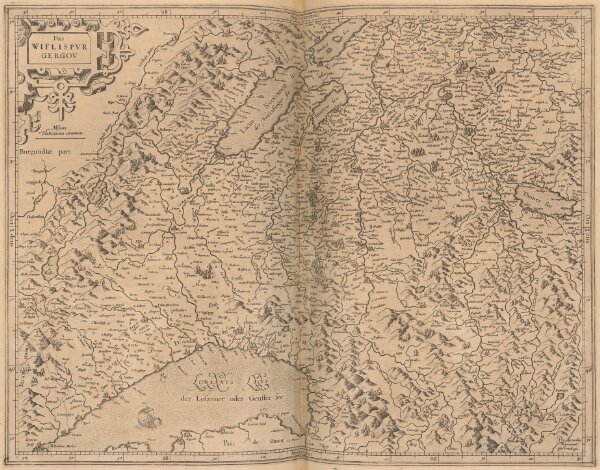 Das Wiflispurgergou [Karte], in: Gerardi Mercatoris Atlas, sive, Cosmographicae meditationes de fabrica mundi et fabricati figura, S. 267.