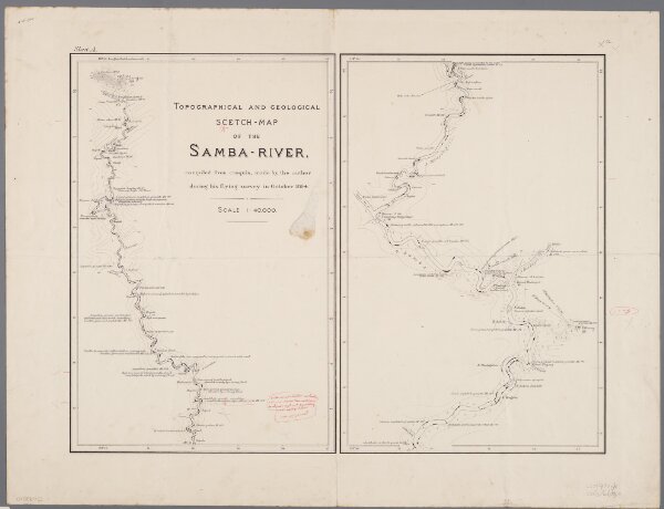 Sheet A, uit: Topographical and geological sketch-map of the Samba-river / comp. from croquis, made by the author [G.A.F. Molengraaff] during his flying survey in October 1894