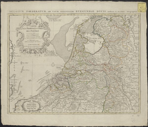 Carte des Provinces unies des Pays Bas : tirée des cartes les plus correcte qui en ont été faites sur les lieux, rectifiées par les observations et opérations géometriques de Snellius et par celles que Mr. Cassini y a faites en dernier lieu