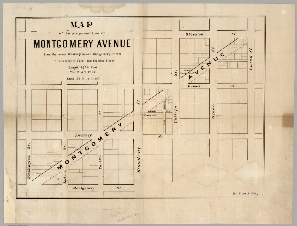 Map of the proposed line of Montgomery Avenue
