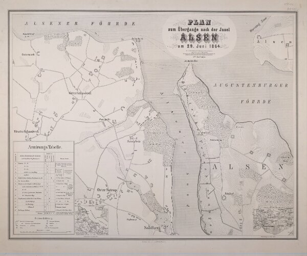 Plan zum Übergange nach der Insel Alsen am 29. Juni 1864