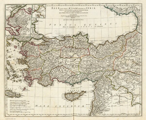 Asiae, quae vulgo Minor dicitur, et Syriae tabula geographica.
