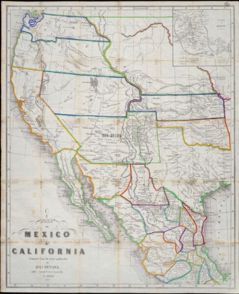 Map of Mexico & California Compiled from the latest authorities by Juls Hutawa Lithr. Second St. 45 St, Louis, Mo. 2 nd Edition 1863