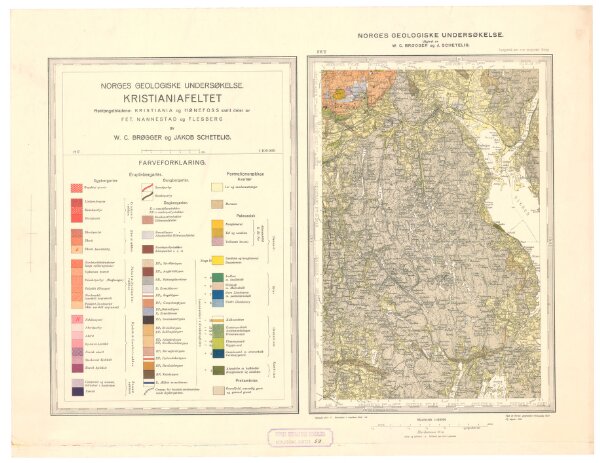 Geologisk kart 59: Den geologiske Undersøgelse, Kristianiafeltet-Fet