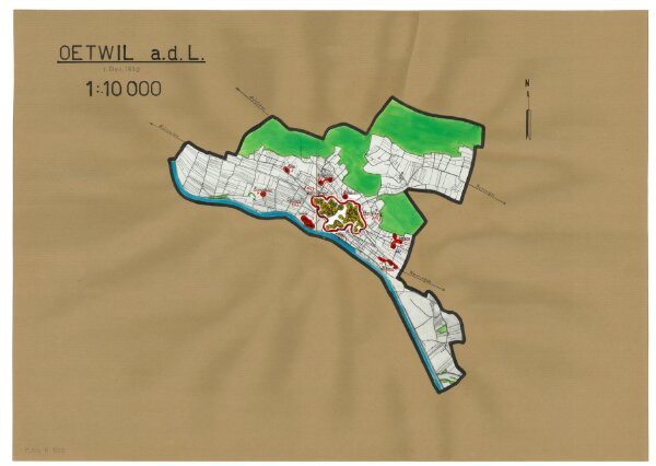 Oetwil an der Limmat: Definition der Siedlungen für die eidgenössische Volkszählung am 01.12.1950; Siedlungskarte