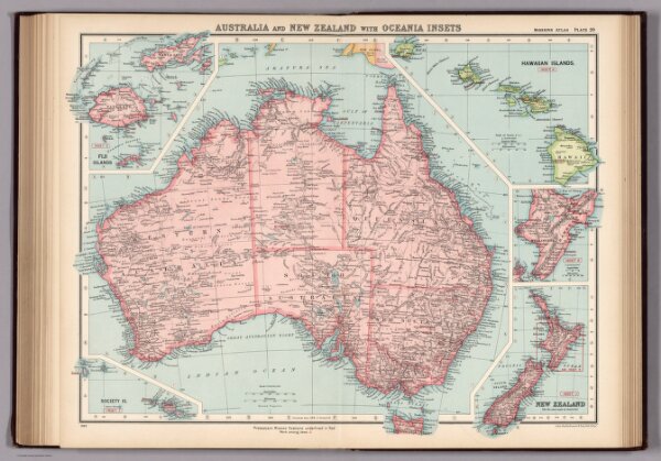 Plate 20.  Australia and New Zealand with Oceania Insets.