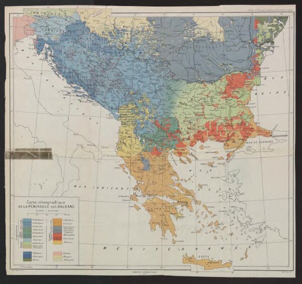 Carte ethnographique de la péninsule des Balkans