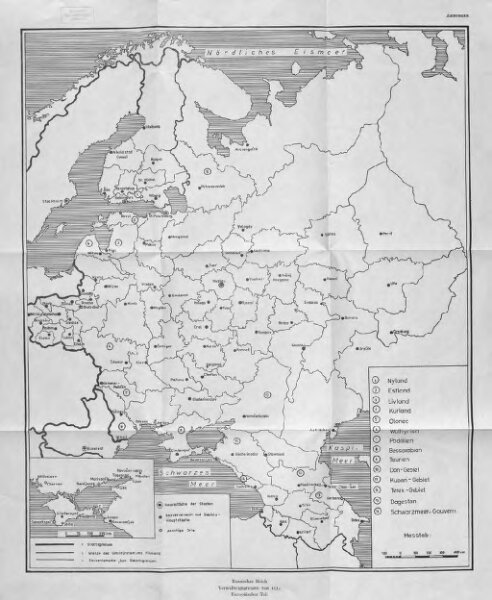 Russisches Reich. Verwaltungsgrenzen von 1914. Europäischer Teil