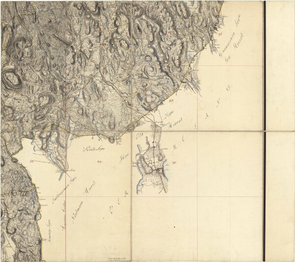 Norge 116-8: Kart over strøget langs Rigsgrænsen fra Røros sydover
