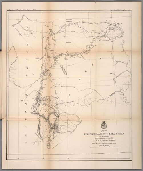 Map of a reconnaissance of the Black Hills of Dakota, July and August 1874