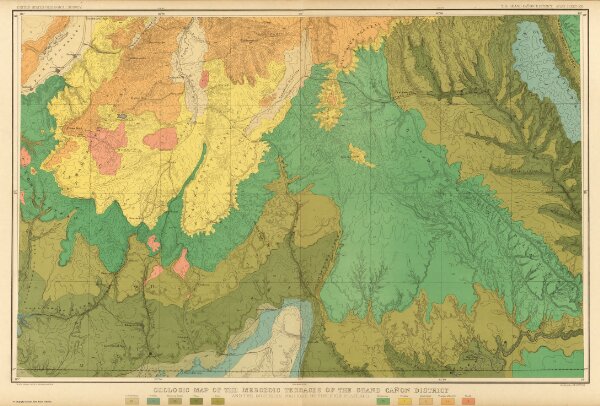 Geologic Map Of The Mesozoic Terraces Of The Grand Canon District.