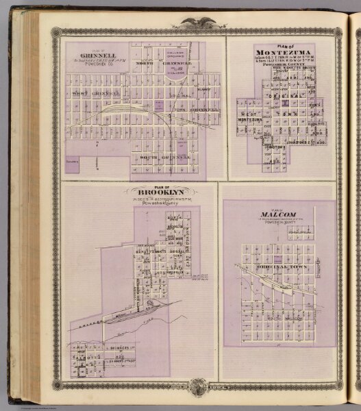 Plans of Brooklyn, Grinnell, Montezuma and Malcolm, State of Iowa.