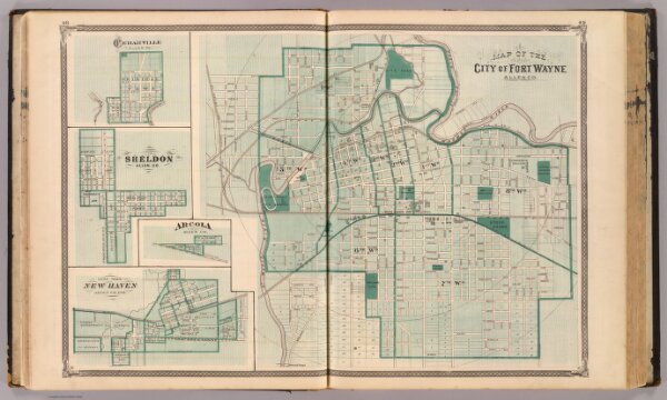 Map of the City of Fort Wayne (with) Cedarville, Sheldon, Arcola, New Haven.