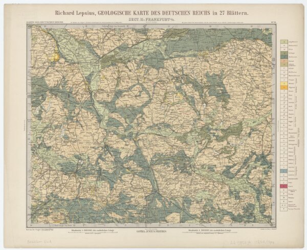 Sect. 15: Frankfurt a/O, uit: Geologische Karte des Deutschen Reichs in 27 Blaettern / [von] Richard Lepsius ; Red. von C. Vogel
