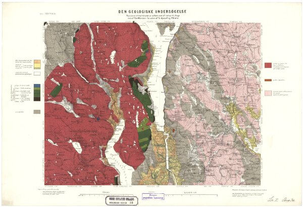 Geologisk kart 33: Den Geologiske Undersøgelse,  Rektangel 20C Eidsvold