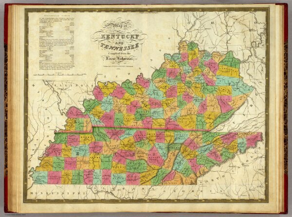 Map of Kentucky and Tennessee.