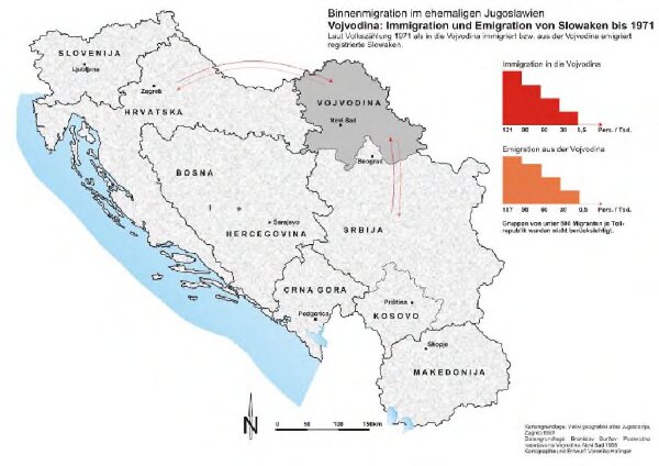 Vojvodina: Immigration und Emigration von Slowaken bis 1971