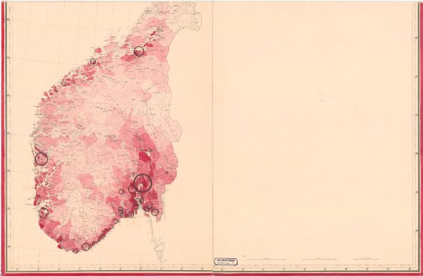 Statistikk kart 6 sør: Norvége. Densité de la population en 1865