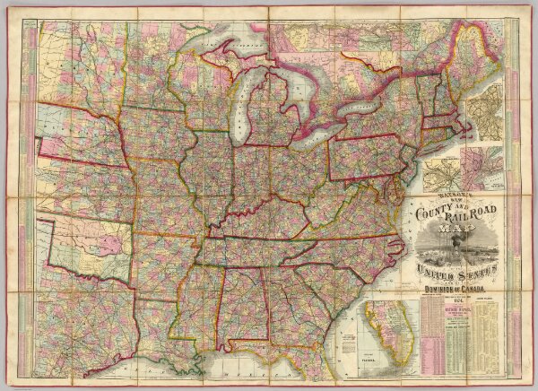 Watson's New County and Railroad Map of the United States.