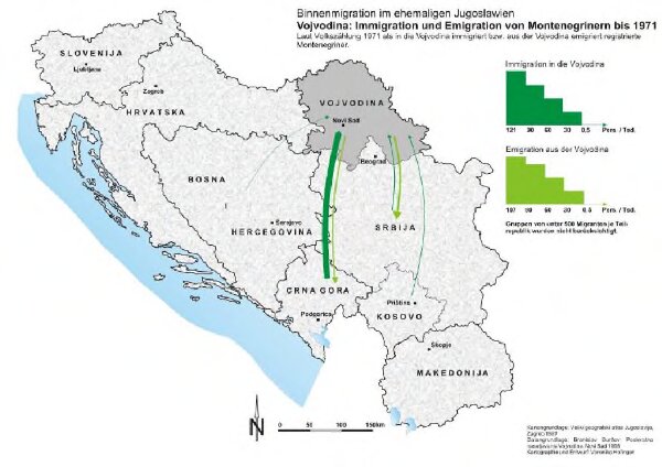 Vojvodina: Immigration und Emigration von Montenegrinern bis 1971