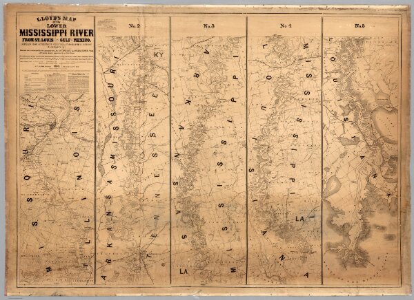 Map of the Lower Mississippi River From St. Louis To The Gulf Of Mexico