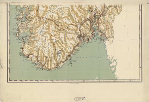 Spesielle kart 86 sør: Riks-Telegraf og Telefonkart over det sydlige Norge