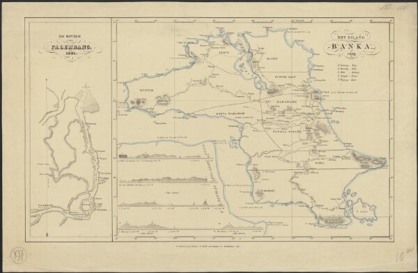 Het eiland Banka, 1819 [and] De rivier van Palembang, 1821