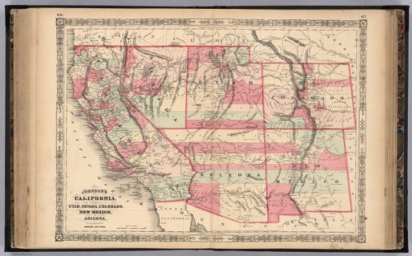 California, With Territories of Utah, Nevada, Colorado, New Mexico And Arizona