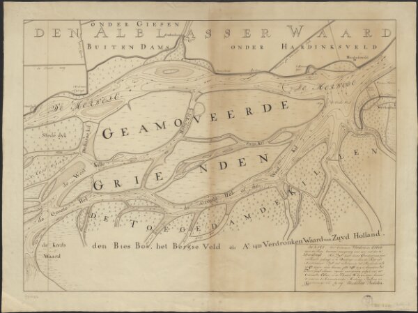 [Map of a part of the river Merwede]