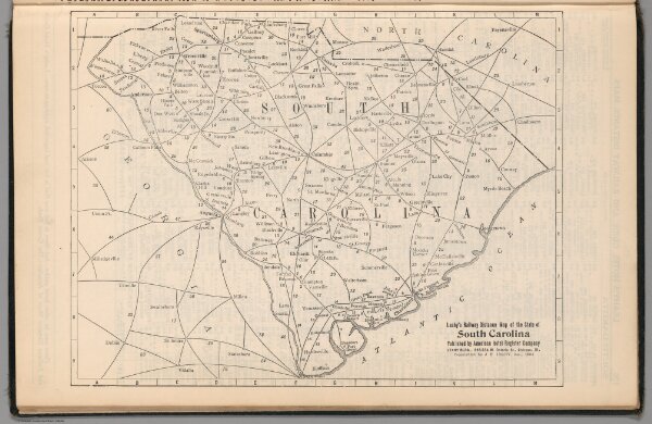 Railway Distance Map of the State of South Carolina