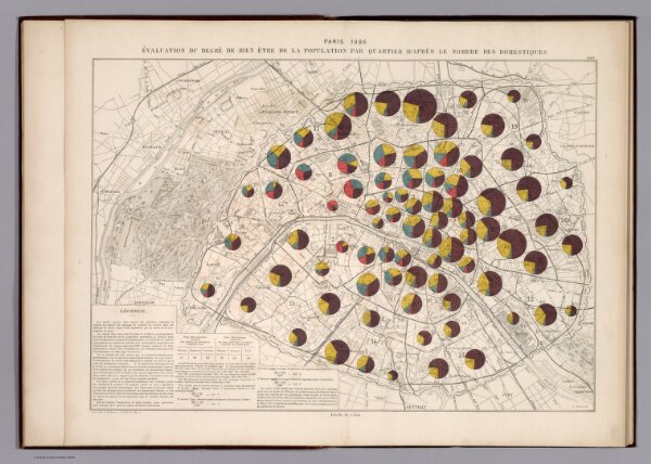 Paris 1886 : Evaluation du degre de bien-etre de la population par quartier d'apres la nombre des domestiques