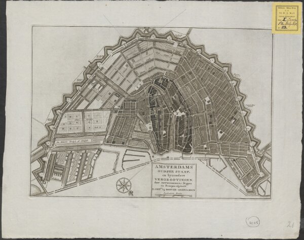 Amsterdams oudste staat en bijzondere vergrootingen, door zevenderlei stippen en streepen afgebeeld