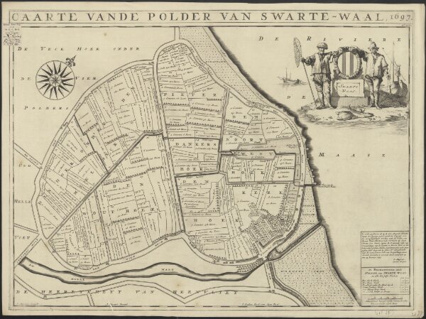 Caarte vande polder van Swarte-Waal, 1697