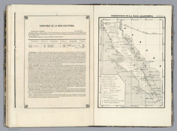 Text and Map:  Territorio de la Baja California.  Carta No. 33.