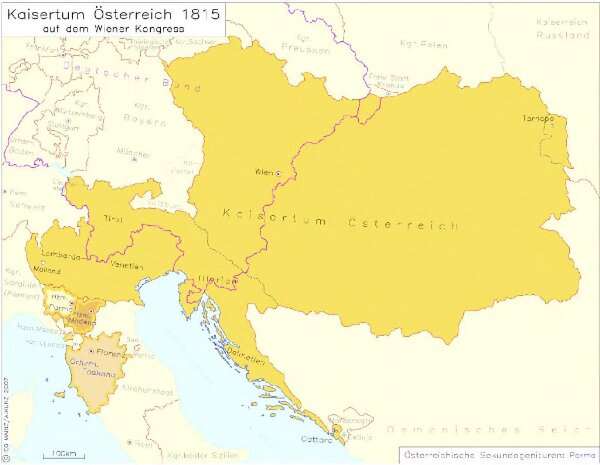 Kaisertum Österreich 1815 auf dem Wiener Kongress