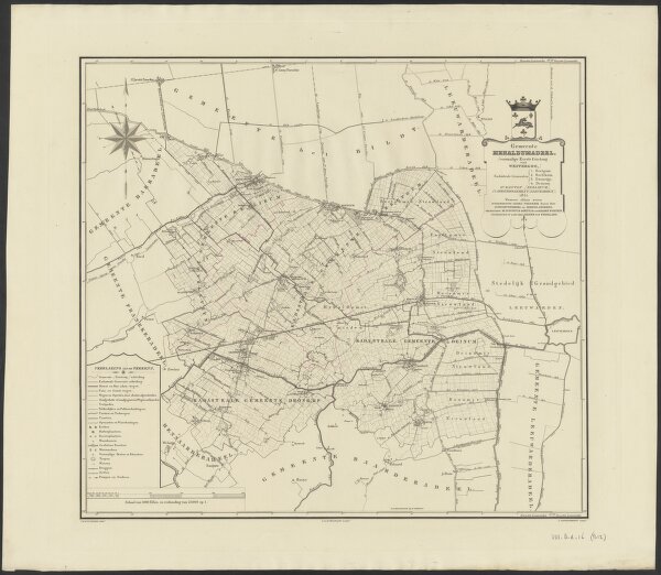 Gemeente Menaldumadeel, (voormalige eerste grietenij van Westergoo) : Kadastrale gemeenten 1. Beetgum 2. Berlikum 3. Dronrijp 4. Deinum, IIe kanton (Berlikum), Ie arrondissement (Leeuwarden) 1851 ... Uitgegeven op last der Staten van Friesland