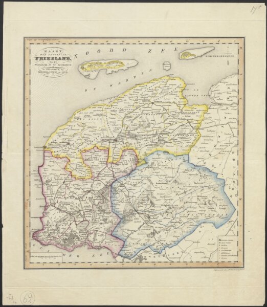 Kaart der Provincie Friesland : afgedeeld in 32 grietenijen