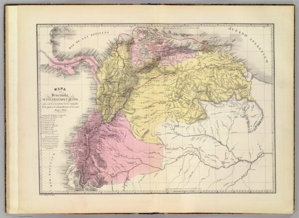 Mapa de Venezuela, N. Granada y Quito, 1819 y 1820.