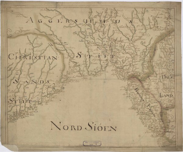 Norge 72: Kart over Dele af Akershus og Kristianssands Stifter samt Bohuslen og Dalsland.