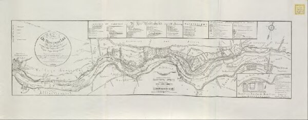Kaart van de rivier de Lek benedendams met desselfs dyken, uiterwaarden en kribben &amp;c.